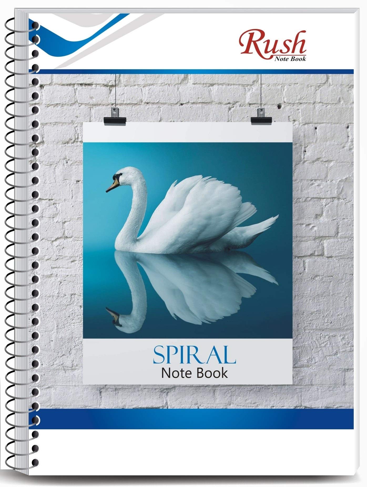 Rush 300 Pages Spiral register Ruled A4 Size Notebook (Pack of 4