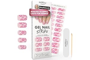 MOYOU LONDON Semi Cured Gel Nail Strips - 20 Pcs. Gel Nail Wraps for Salon-Quality Manicure - Works with Any UV Lamp - Easy to Apply, Trim, & Remove Nails Stickers