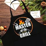 umboom Men's Funny BBQ Apron Black Chef Grilling Gift Dad Husband Boyfriend view 2
