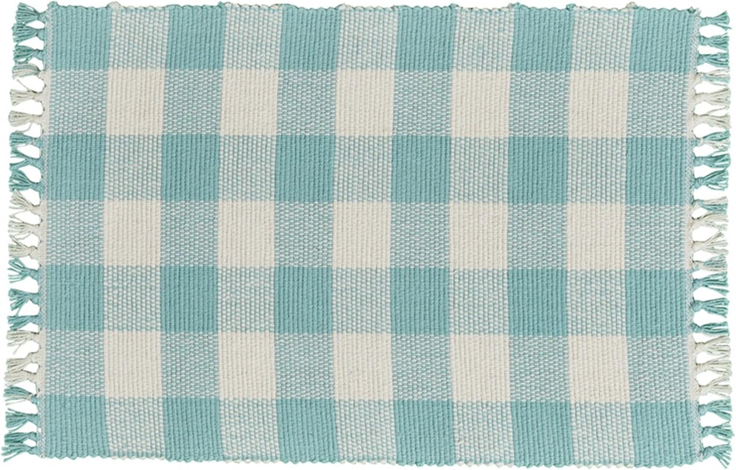 Amazon Com Park Designs Wicklow Sea Checked Fringed Placemats Set Of 4 Everything Else