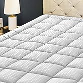 HYLEORY California King Mattress Pad Quilted Fitted Mattress Protector Cooling Pillow Top Mattress Cover Breathable Fluffy So