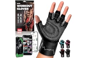 MhIL Workout Gloves for Men – Comfortable Gym Gloves for Men with Enhanced Grip for Safety and Hand Protection – Weight Lifting Protection with Wrist Wraps Support for Performance Boost and Style