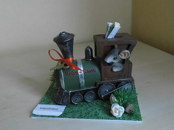Eisenbahn Zug - Geldgeschenk Dekoration Reisekasse - Lok - Mäuse