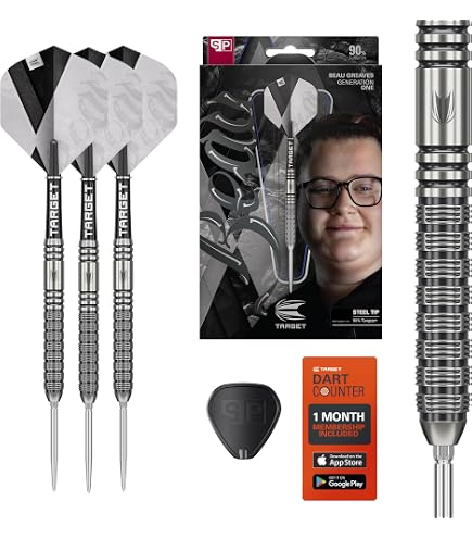 Target Japan Black Marque Warrior Steel Tip Darts with Kflex, 23G