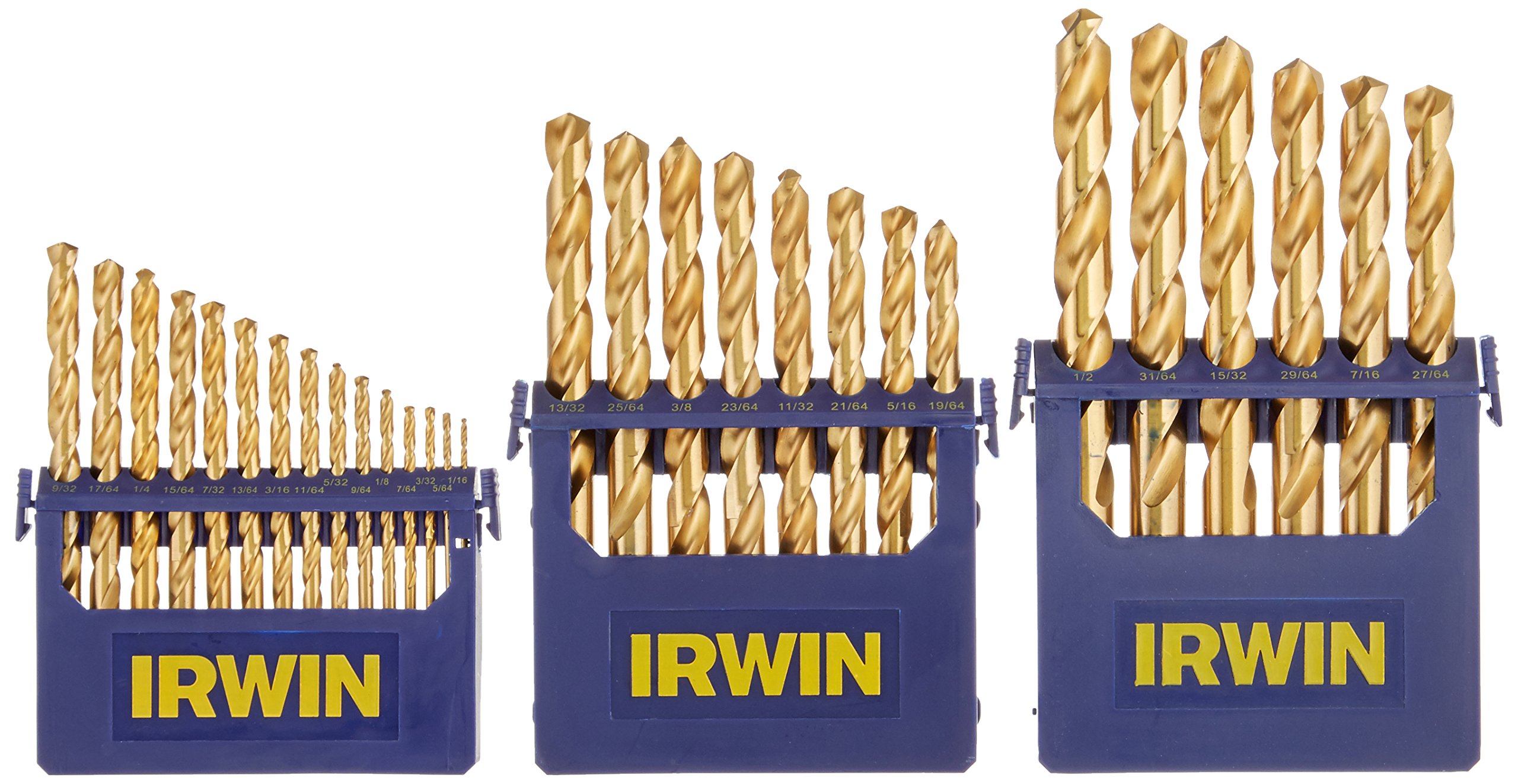IRWIN TitaniumNitride Coated Metal Index Drill Bit Set with Case, 29