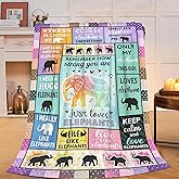 Elephant Blanket Elephants Gifts for Girls Women Throw Blanket Soft Warm Cozy Fleece Fuzzy Plush Wildlife Flannel Blankets for Boys Kids Adults 40"X50"