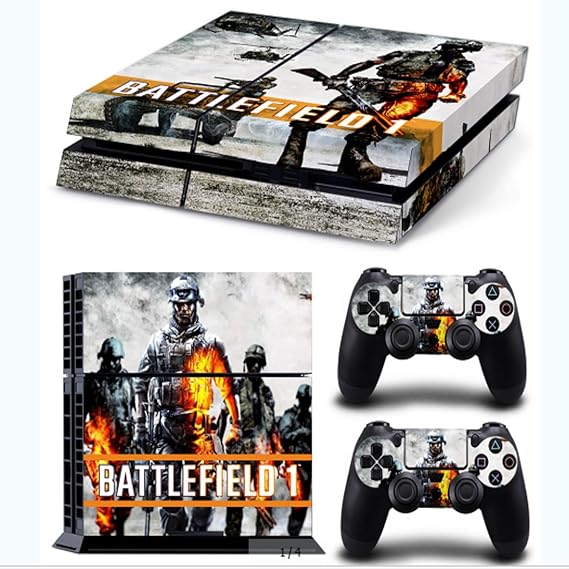 giZmoZ n gadgetZ GNG Playstation 4 Konsolen-Gehäuseaufkleber, Motiv: Battlefield 1 inklusive 2er-Set mit Aufklebern für Contr