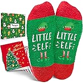 HAPPYPOP Christmas Fuzzy Socks for Kids - Holiday Little Elf Gifts for Boys Girls 4-9 Years