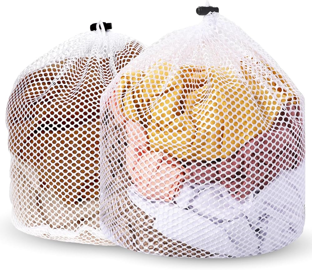 Kalione 2 Pack Laundry Mesh Bags 50x60cm 60x80cm Drawstring Wash Bags