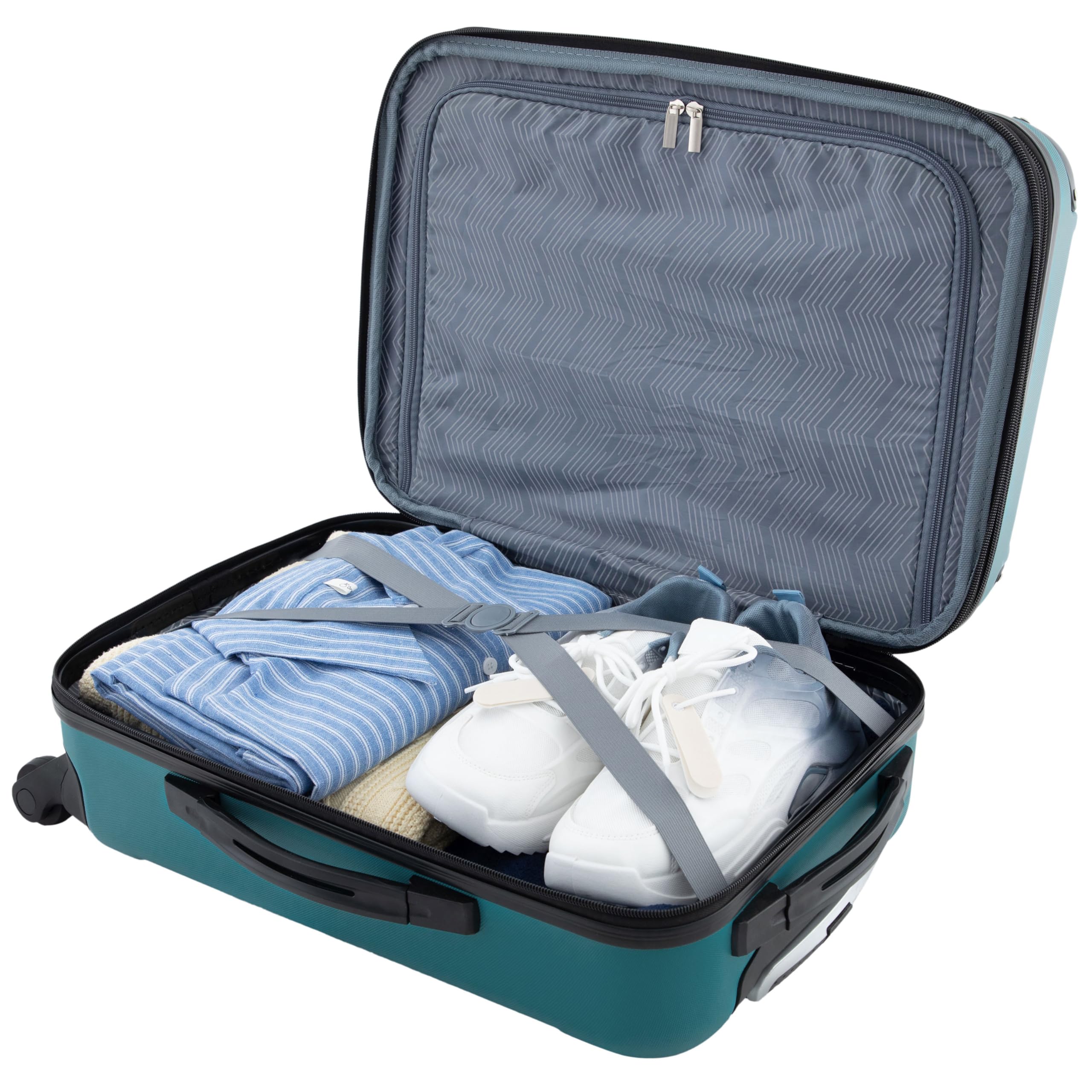 Travelers Club Chicago Hardside Expandable Spinner Luggage, Teal, 20