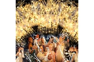HONLYNE 28PCS Light up Wands for wedding, Wedding Wands Streamers with 3 Colorful Flashing Modes, Fairy Wands, LED Silk Fairy Wand with Bells for Wedding, New Year, Thanksgiving, Concert