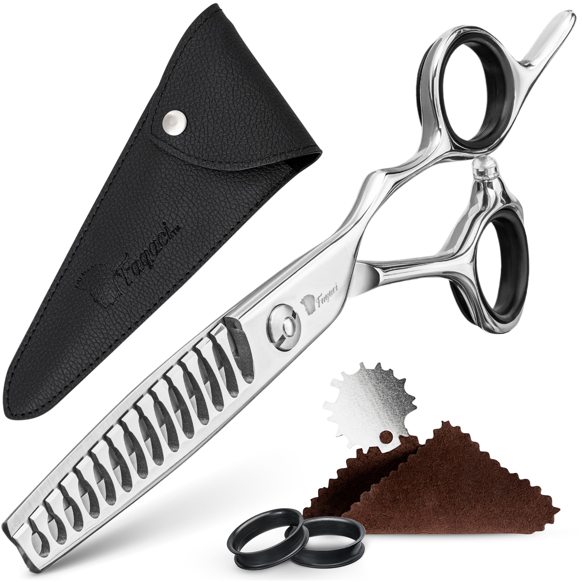 Photo 1 of Fagaci Hair Thinning Scissors 6" with 440C Steel, Ultra Sharp & Superior Cuts Texturizing Shears, Extreme Durability Texturizing Scissors, Barber Thinning Shears, Hair Cutting for Women & Men