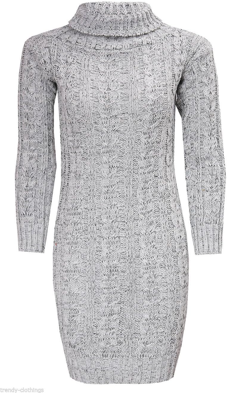 FOREVER NEW Womens Chunky Cable Pole Neck Knitted Bodycon Mini Dress