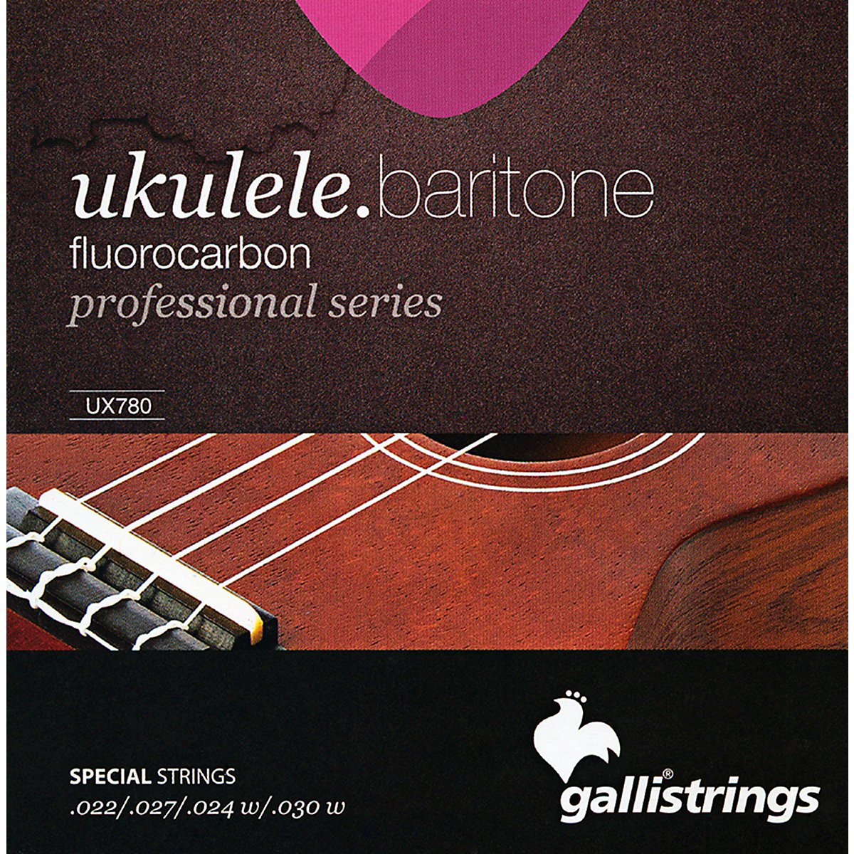 GALLI Baritone Fluorocarbon Ukulele Strings, Extra Light, Medium Gauge
