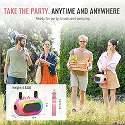 SUDOTACK Karaoke Machine for Adults Kids with 2