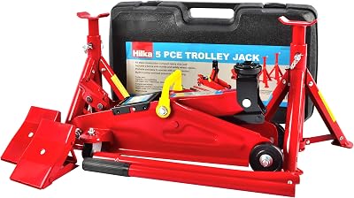 Hilka 82930240 2 Ton Trolley Jack Kit Red BMC Lifting Range 130-345mm