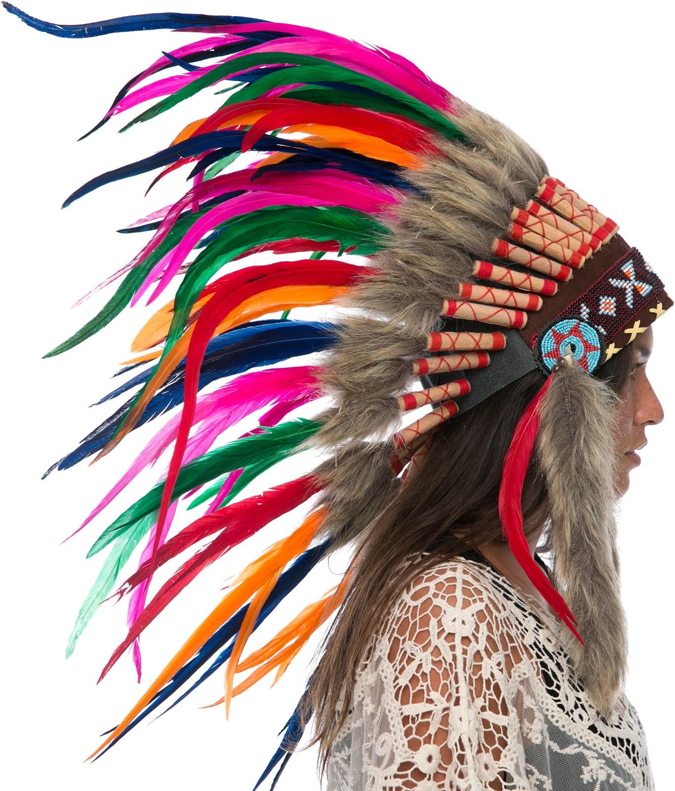 Adjustable! Native American Indian Style Headdress | Many Colors