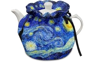 Xoenoiee Starry Night by Van Gogh Print Tea Cosy Cover Teapot Warmer Teapot Cover Tea Pot Decor Cover, Tea Cozy for Kitchen Home Tea Pot Tea Kettle Quilt
