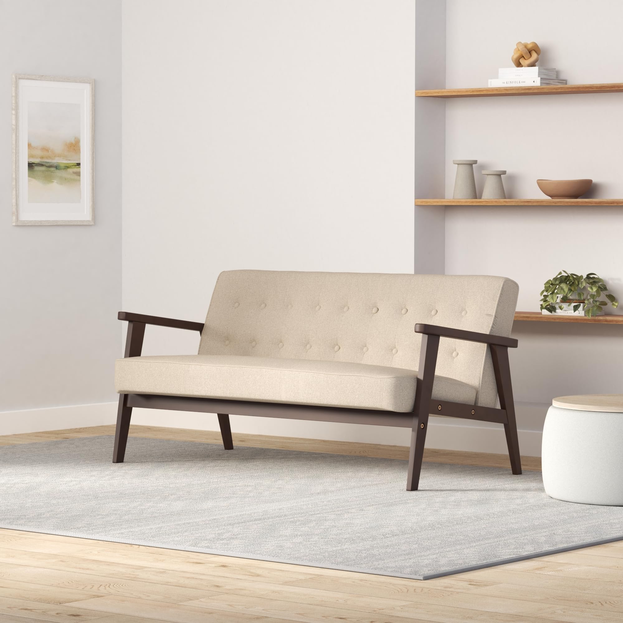 SONGMICS Loveseat Sofa, 2 Seater Cushioned Couch For Small Spaces, Mid ...