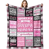 PVDSAVE Grandma Birthday Gifts, Best Grandma Ever Gifts Blanket 50"x60" | Soft and Cozy Keepsake Blanket, Thoughtful Gift for Christmas, Mother's Day