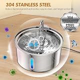 tomxcute 3.2L Stainless Steel Cat Water Fountain with Visible Water Level view 3