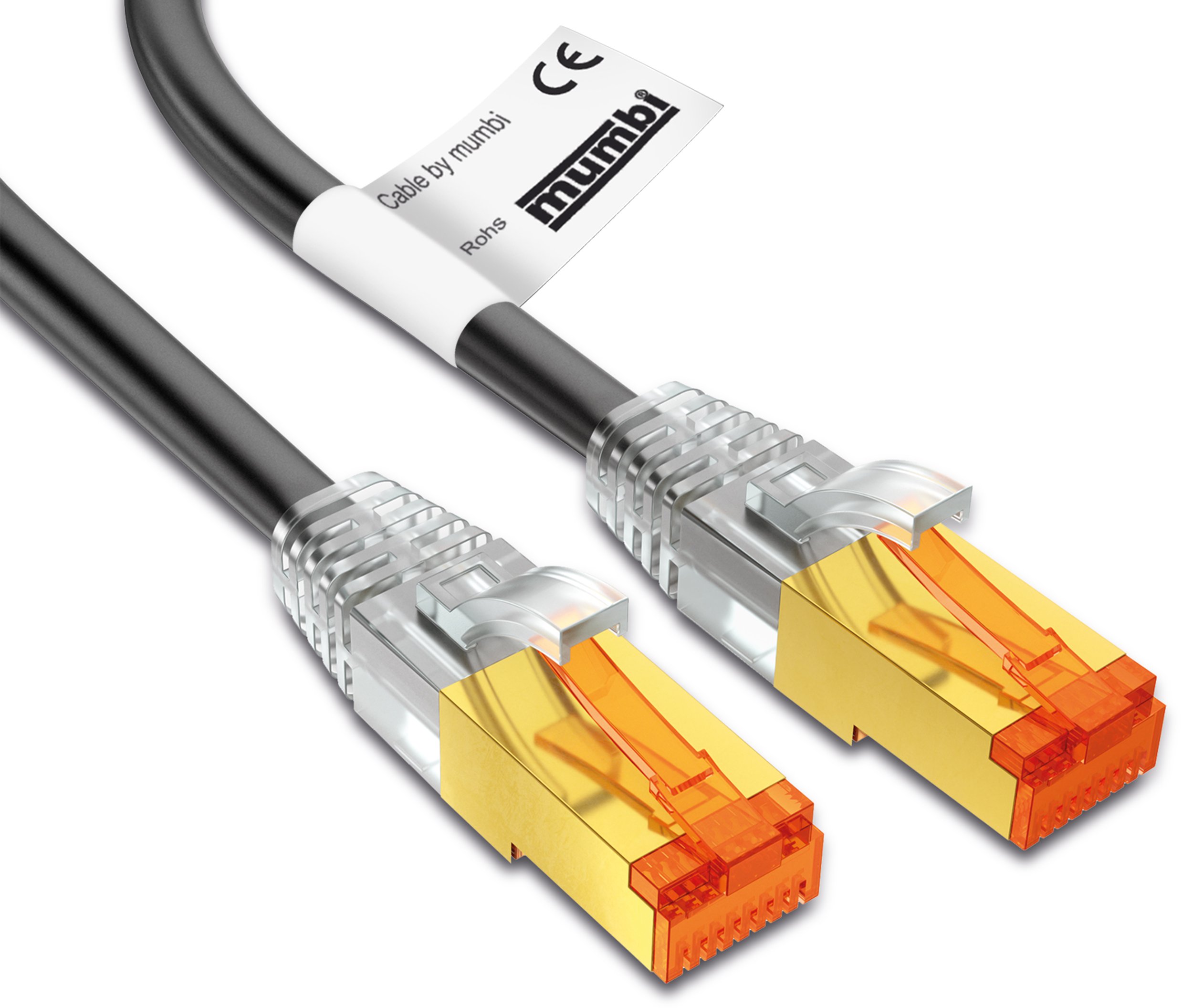 mumbi Ethernet LAN Network Cable Black 100cm