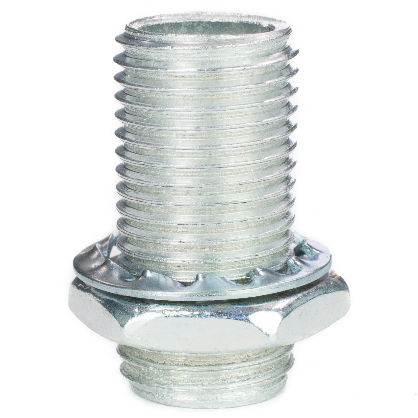 Threaded Pipe M10 x 1, Length 20 mm, Galvanised - Includes Hex Nut and Locking Washer | Threaded Tube for Lamp - Pack of 10