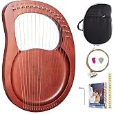 Vioxx Lyre Harp, 16-String Mahogany Lyra Harp Kit for Beginners Adults | Stringed Musical Instruments with Tuning Wrench, Gig Bag, Instructions, Extra Strings, Ideal Gift for Music Lovers