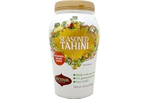 Galil Achva Sesame Tahini 16 Ounce Non-GMO, No Preservatives, Kosher Parve, Vegan Sesame Tahini (Seasoned)