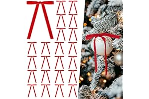 Artmag 24 Pcs Velvet Bows for Christmas Tree Rustic Velvet Christmas Ornaments Rustic Bows for Door Garland Wreath Gift Party