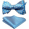 HISDERN Bow Ties for Men Floral Bowties Mens Self Tie Bow Tie Handkerchief Jacquard Woven Bowtie Pocket Square Set