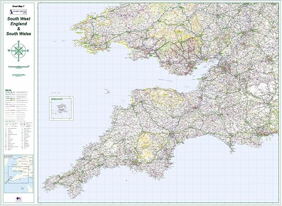 Road Map 7 South West England &amp; South Wales - Colour - Standard Matte Paper: Amazon.co.uk ...