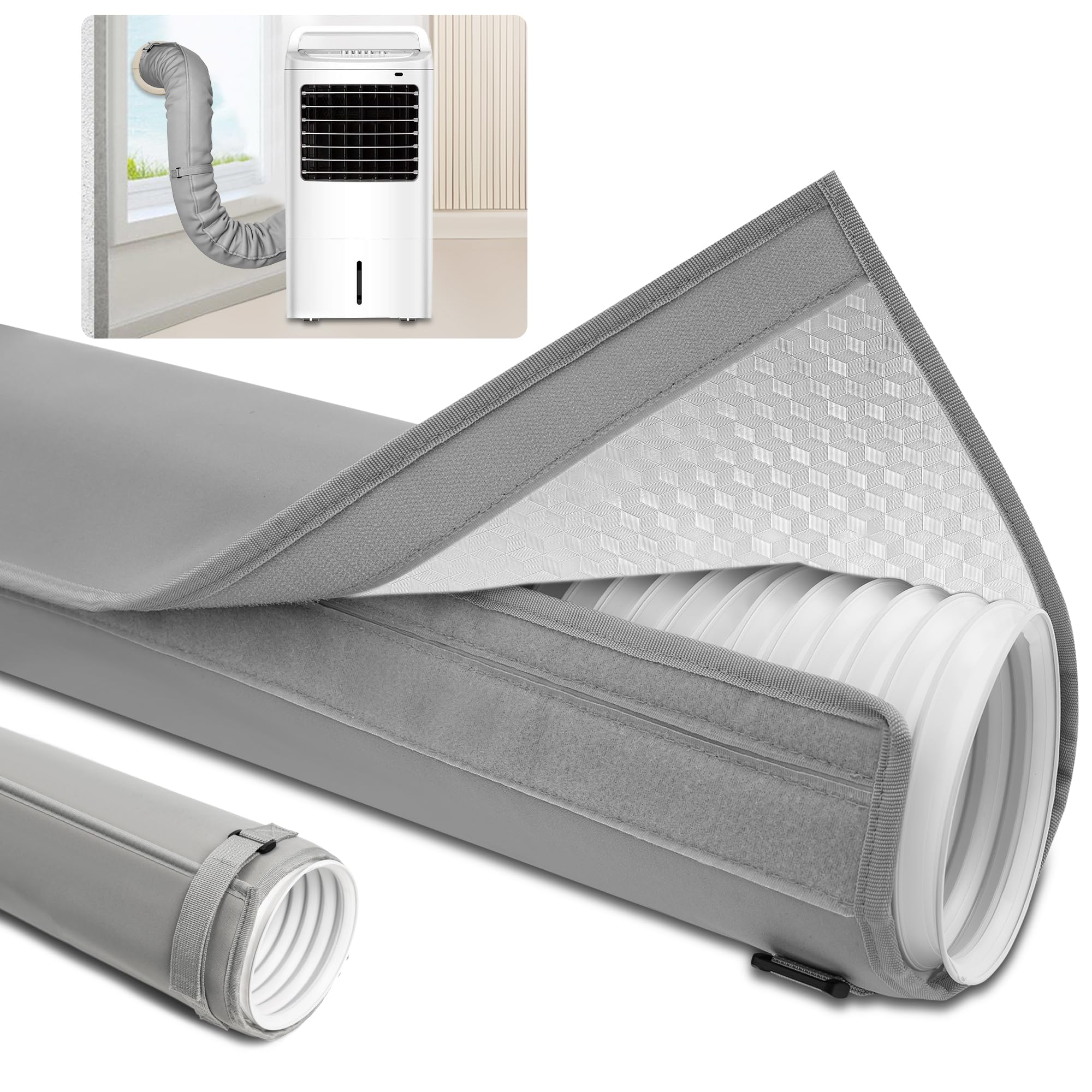 Photo 1 of Portable AC Hose Insulation Sleeve, Portable Air Conditioners Insulated Hose Cover Wrap, Fit for 5" & 5.9" Diameter Exhaust Hose, Heat Reduction, Durable Vent Duct Protection