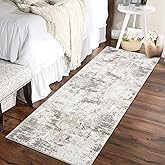 ROYHOME Modern Abstract 2x10 Runner Rug Non Slip Non Shedding Rug Low Pile Stain Resistant for Bedroom Hallway Kitchen,Taupe/Beige