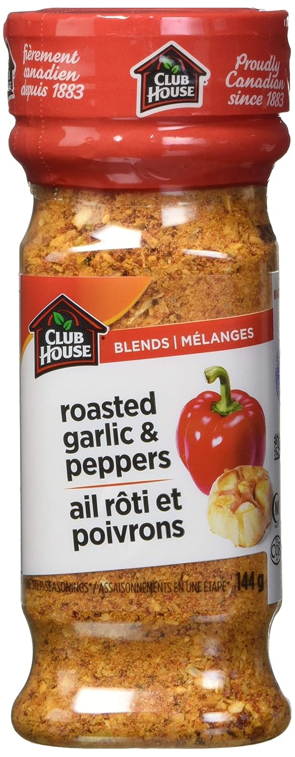 Amazon Com Club House Herbs Spices Blends Roasted Garlic Peppers 144g 5oz Grocery Gourmet Food