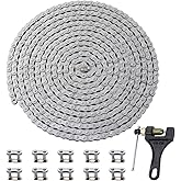 KAMIER 428 Roller Chain 20 Feet 474 Links with Chain Breaker Kit for Chain Driven Sliding Gate Opener Door 08B Standard Chain with 10pcs Master Links Heavy Duty Parts