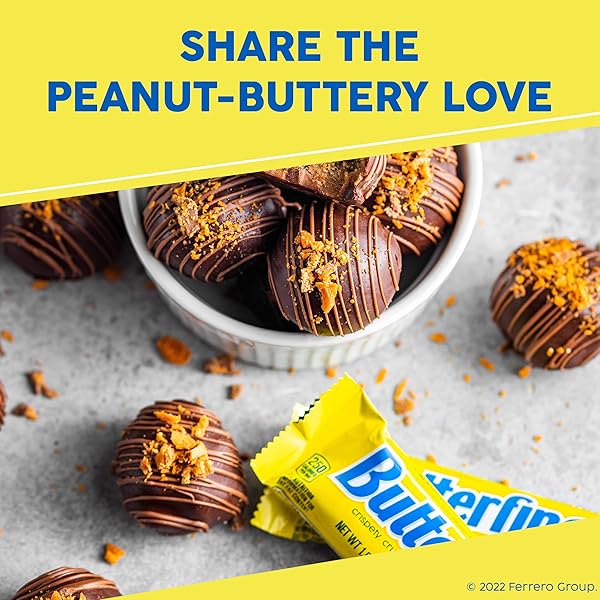 BUTTERFINGER, BULK 36 PACK, CHOCOLATEY, PEANUT-BUTTERY, FULL SIZE INDIVIDUALLY WRAPPED CANDY BARS, 1.9 OZ EACH