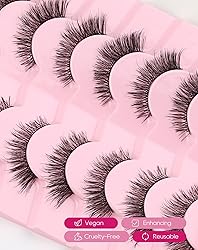 False Eyelashes Wispy Lashes Natural Look Fake