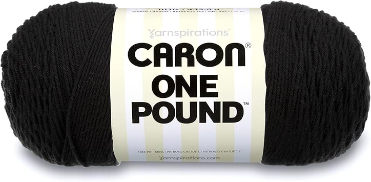 Caron One Pound Solids Yarn 4 Medium Gauge 100 Acrylic 16 Oz Black For Crochet Knitting Crafting Caron One Pound Solids Yarn 4 Medium Gauge 100 Acrylic 16 Oz Black For Crochet Knitting Crafting