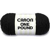 Caron One Pound Solids Yarn, 16oz, Gauge 4 Medium, 100% Acrylic - Black- For Crochet, Knitting &amp; Crafting ( 1 Piece )