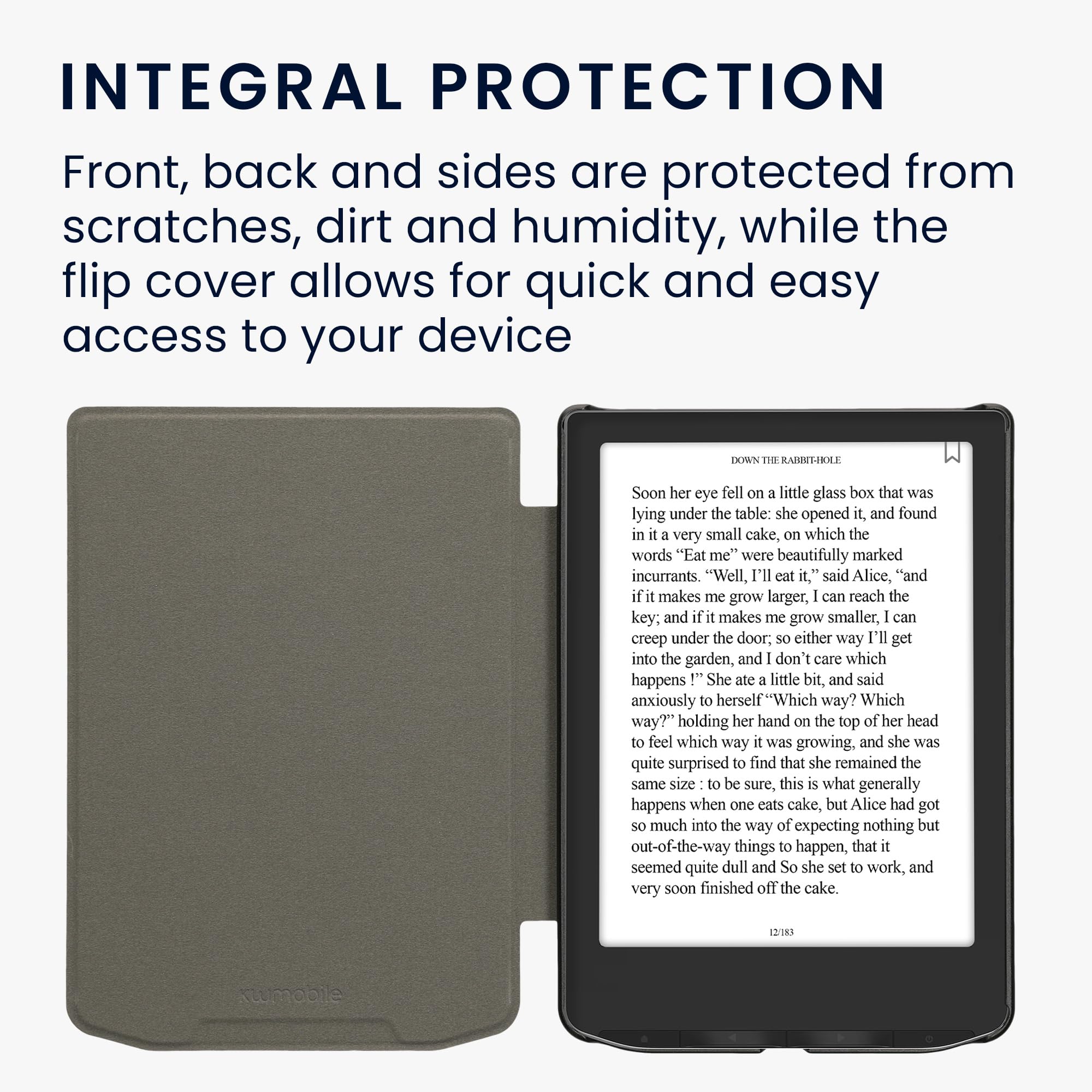 kwmobile Cover Compatible with Pocketbook Verse/Verse Pro/Verse Color/Vivlio Light/Light HD Cover - eReader Case - Rising Sun Grey