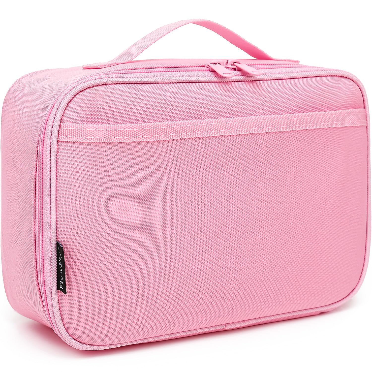 FlowFly Kids Lunch box Insulated Soft Bag Mini Cooler Back to School Thermal Meal Tote Kit for Girls, Boys, Pink
