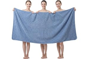 REDKISS Pack of 1 Jumbo Bath Sheet, 40 x 80 Inches Microfiber Oversized Bath Towel for Bathroom, Extra Large & Lightweight, Quick-Dry, Super Soft & Highly Absorbent, Perfect to Wrap Yourself in, Blue