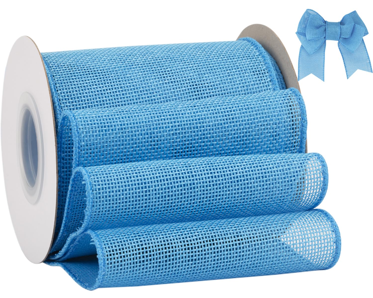 Tekdeere Burlap Ribbon 100mm x 9 Meters, Turquoise Wired Ribbon for Crafts, Gift Wrapping, Wreaths, Bows, Tree Decoration and Outdoor Decoration