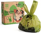 YORJA Tie Handles 440 Leak-Proof Biodegradable Dog Poop Bags 18x38cm Green