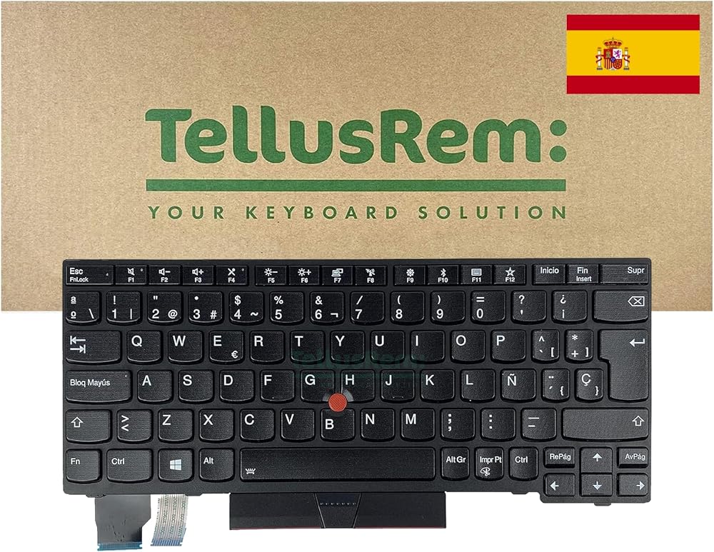 TellusRem Spanish Backlit Keyboard for Lenovo Thinkpad X280 X390 X395
