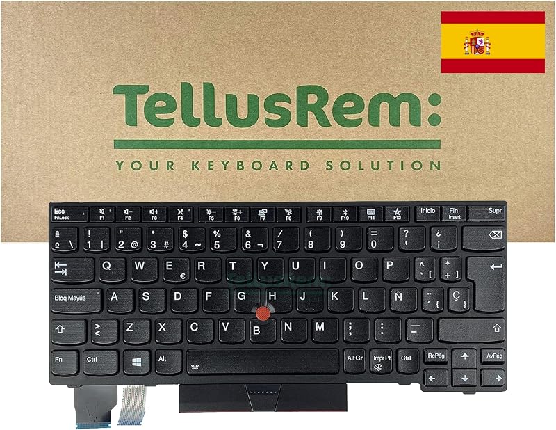 TellusRem Spanish Backlit Keyboard for Lenovo Thinkpad X280 X390 X395
