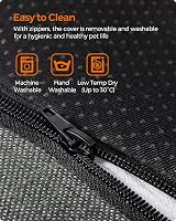 Feandrea Dog Bed Linen-Look Pet Bed with Raised Edges 70x55x21 cm Dark Grey view 6