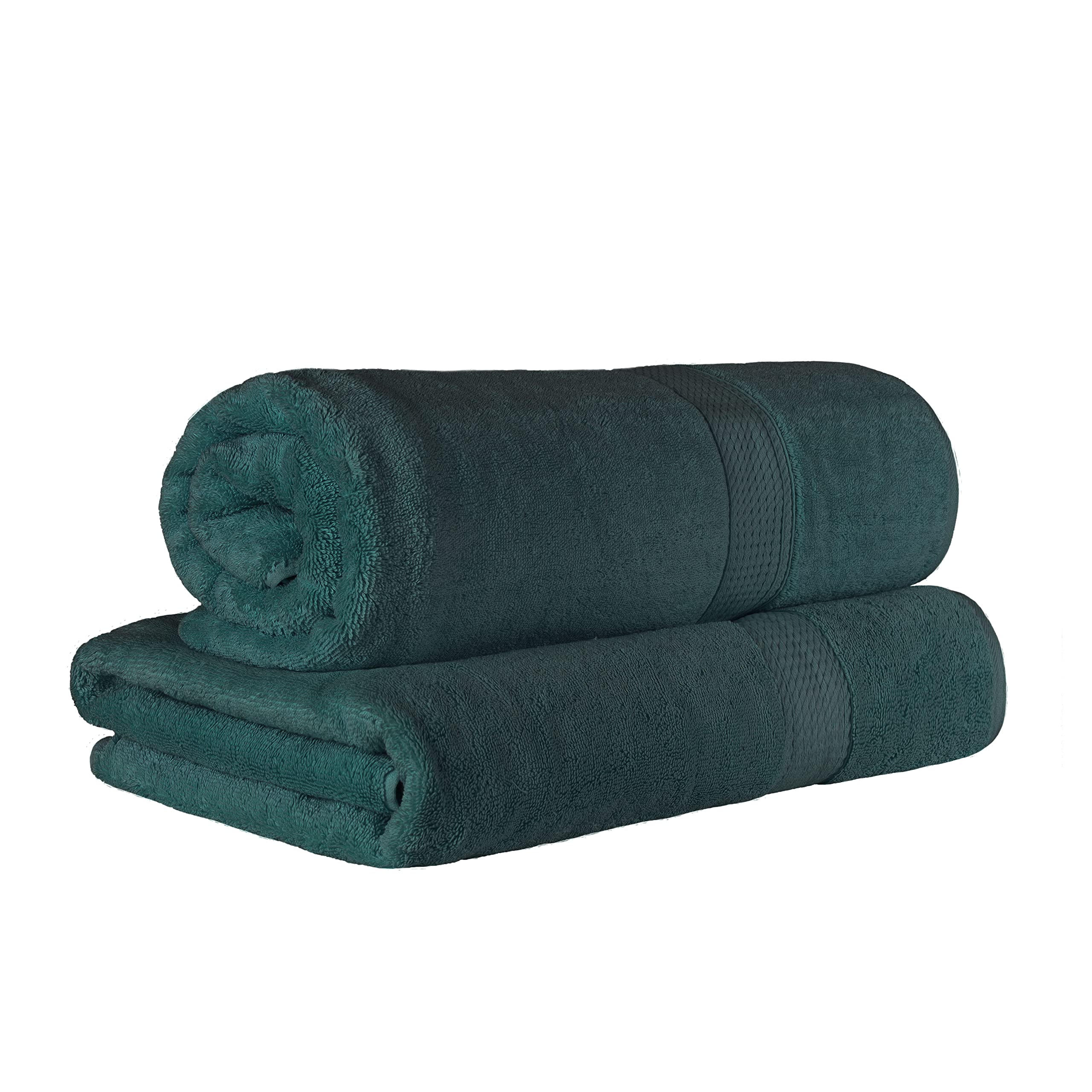 Photo 1 of Superior Egyptian Cotton Pile Bath Sheet Set of 2, Ultra Soft Luxury Towels, Thick Plush Essentials, Absorbent Heavyweight, Guest Bath, Hotel, Spa, Home Bathroom, Shower Basics, Teal