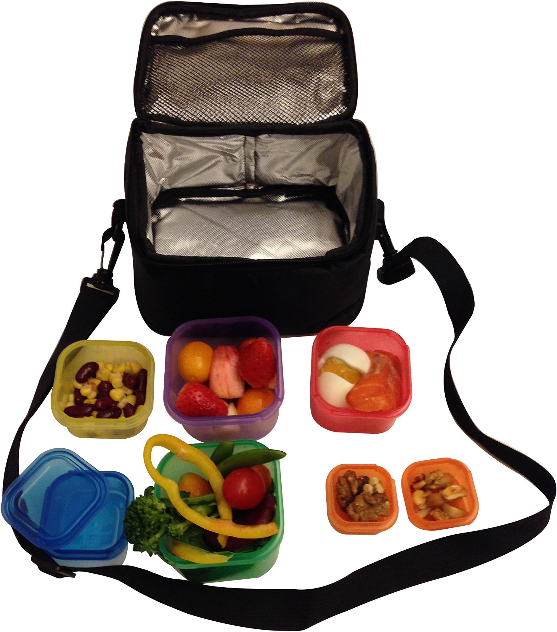 Trained Sports 7 Piece PORTION CONTROL CONTAINERS Kit with COMPLETE GUIDE eBook Delivered By Email, Multi-Colored Coded System, 100% Leak Proof, Free Hot and Cold Carry Storage Bag.